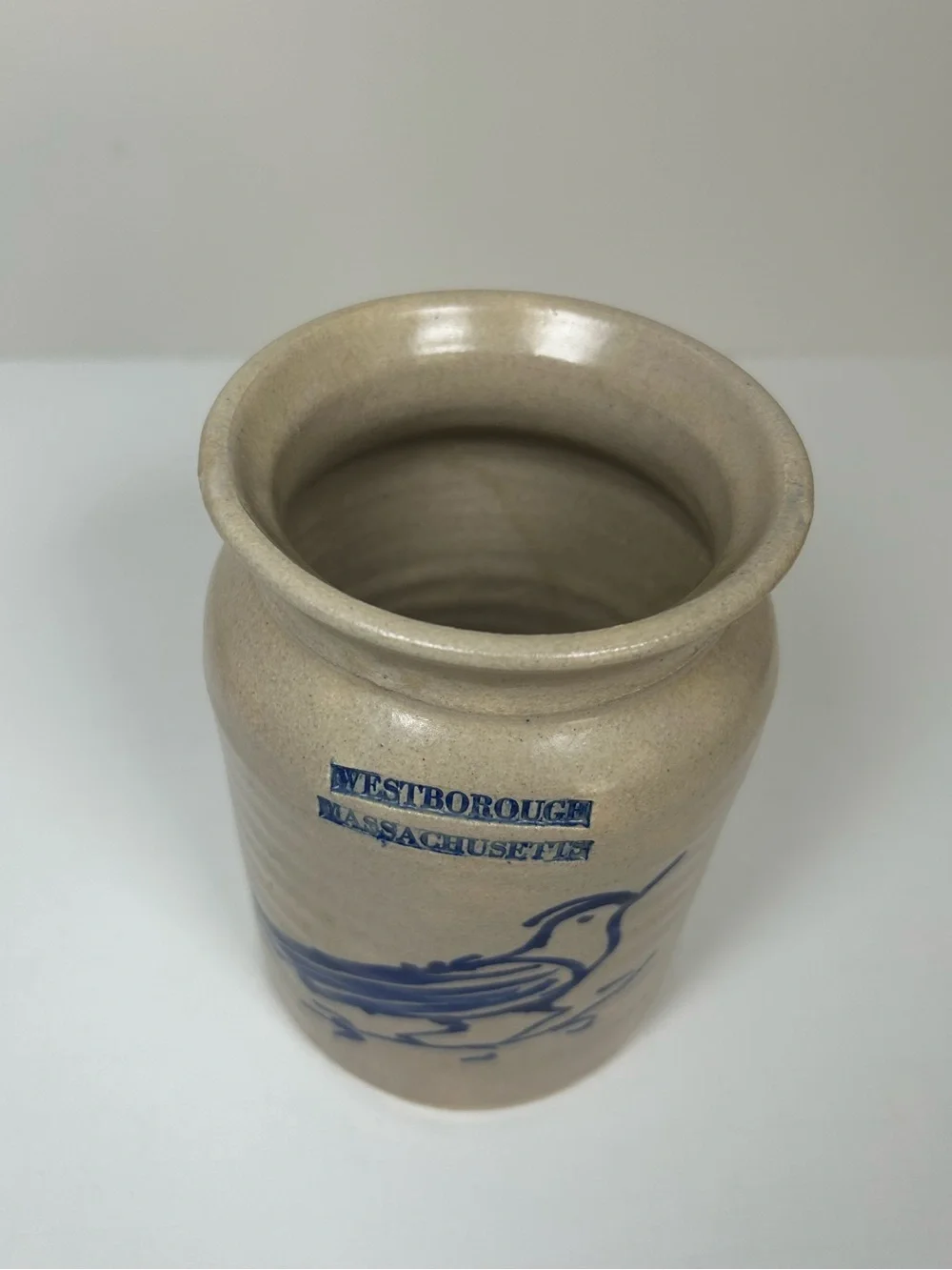 Nancy Sampson 6” Vintage 1988 Stoneware Pottery Jar Westborough Westminster Mass